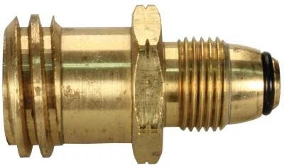 07-30125 – JR PRODUCTS Propane Adapter Fitting, Female Quick Connect x Male POL (Prest-O-Lite) Use With Older Style L...
